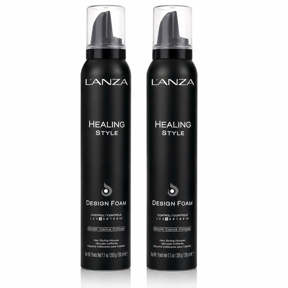 L’ANZA Healing Style Design Foam Mousse 7.1 oz 200ml Hair Styling 2 Pack NEW
